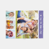 Familie Grootouders Dag Multi Foto Paars Fleece Deken (Voorkant (Horizontaal))