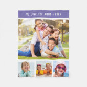 Familie Grootouders Dag Multi Foto Paars Fleece Deken (Voorkant)