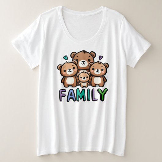 Familie Grote Maat T-shirt (Design voorkant)