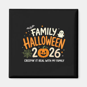Familie Halloween 2026 grappige pompoen geest spoo Magneet