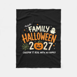 Familie Halloween 2027 grappige pompoen spook gees Fleece Deken