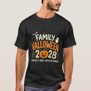Familie Halloween 2028 grappige pompoen spook gees T-shirt