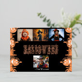 Familie Halloween Fotocollage Kaart (Staand Voorkant)