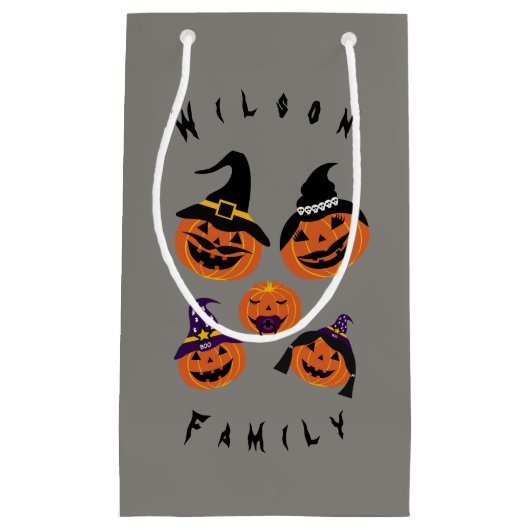 Familie Halloween Jack O Lantern Party Klein Cadeauzakje (Voorkant)