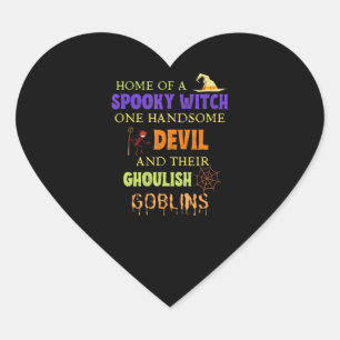 Familie Halloween Quote Met Heks Duivel Spider Hart Sticker