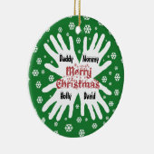 Familie Hand Print Snowflake Kerst Ornament (Rechts)