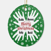 Familie Hand Print Snowflake Kerst Ornament (Links)