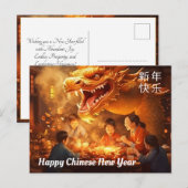 Familie Harmonie op Chinees Nieuwjaar Briefkaart (Voorkant / Achterkant)