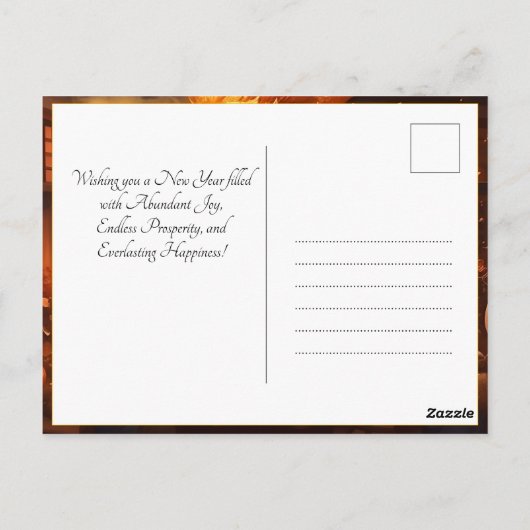 Familie Harmonie op Chinees Nieuwjaar Briefkaart (Achterkant)