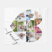 Familie Hart Gevormd 11 Foto Collage Wit Fleece Deken (Voorkant (Horizontaal))