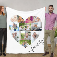 Familie Hart Gevormd 11 Foto Collage Wit
