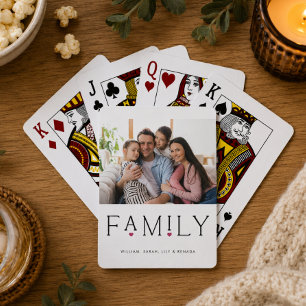 Familie Hart Typografie Witte Foto Pokerkaarten