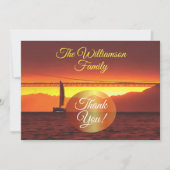 Familie Hartelijk dank, zonsondergang 1124 Bedankkaart (Voorkant)