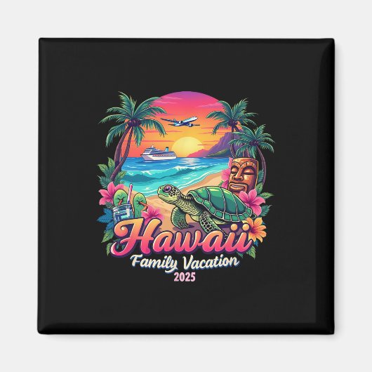Familie Hawaii Summer Matching Trip Vakantie 2025  Magneet (Voorkant)