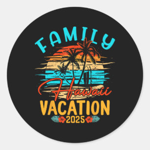 Familie Hawaii Vakantie 2025 Herinneringen maken F Ronde Sticker