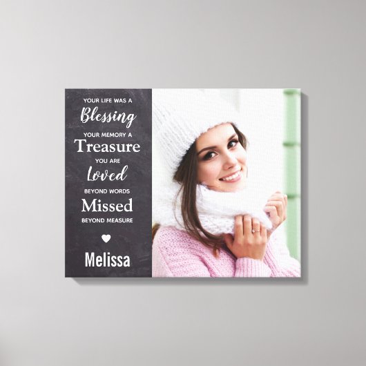 Familie Herdenking Foto Canvas Afdruk (Voorkant)