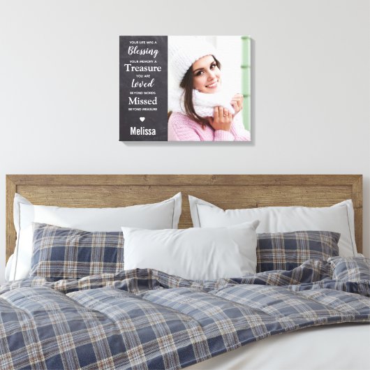 Familie Herdenking Foto Canvas Afdruk (Insitu (Slaapkamer))