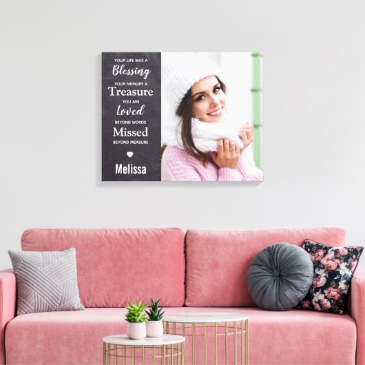 Familie Herdenking Foto Canvas Afdruk (Insitu (Woonkamer))