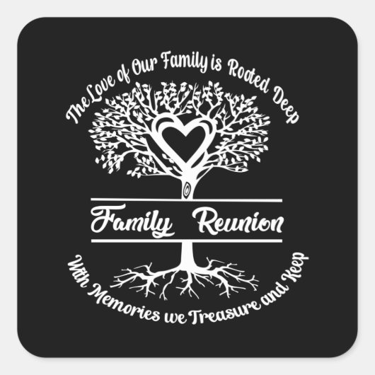 Familie herenigt de liefde van onze familie vierkante sticker (Voorkant)