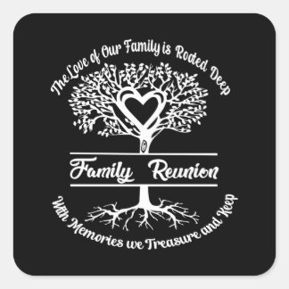 Familie herenigt de liefde van onze familie vierkante sticker