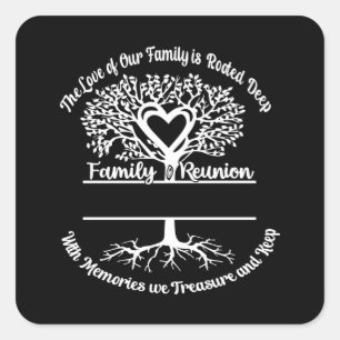 Familie herenigt de liefde van onze familie vierkante sticker