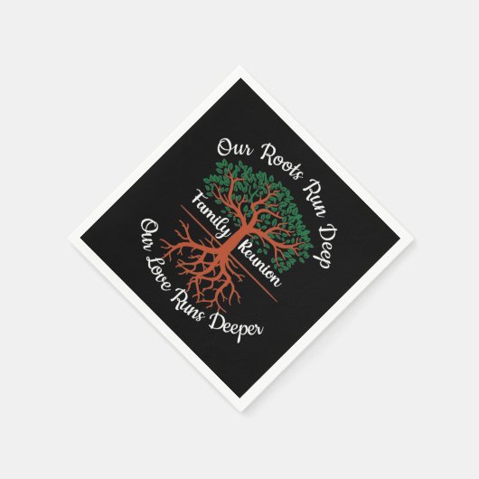 Familie herenigt onze wortels met diepe bomen servet (Hoek)