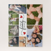 Familie herinneringen 7 foto's collage handgeschre legpuzzel (Verticaal)