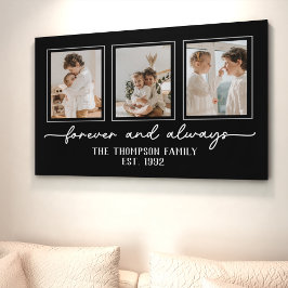 Familie herinneringen zwart Gepersonaliseerd fotoc Canvas Afdruk