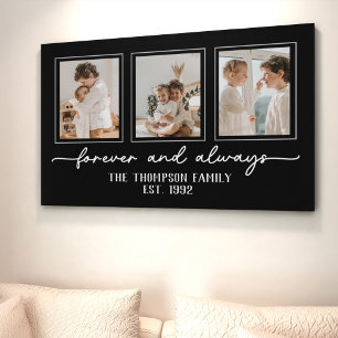 Familie herinneringen zwart Gepersonaliseerd fotoc Canvas Afdruk