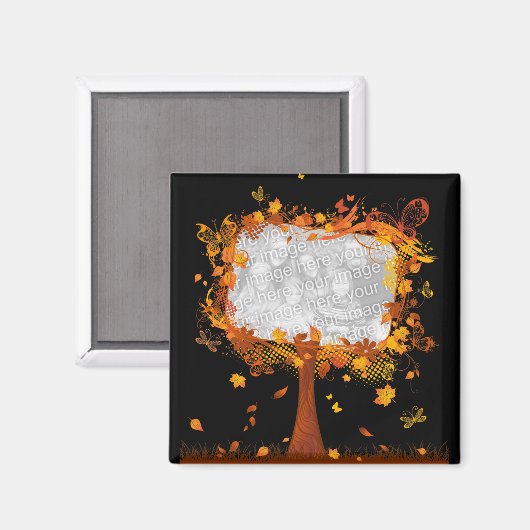 Familie herünie herfst - Boom Foto Lijst Magneet (Voorkant / Achterkant)