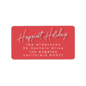 Familie het gelukkigste adres van de Kerstfeestdag Etiket (Voorkant)