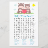 Familie hippo Baby shower Word Search Game (Voorkant)