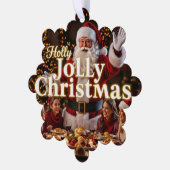 Familie Holly Jolly Christmas Ornament Kaart (Links)
