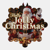 Familie Holly Jolly Christmas Ornament Kaart (Achterkant)
