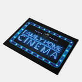 Familie Home Cinema kamer Blauw Neon effect deurma Deurmat (Schuin)