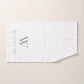 Familie Home Monogram Initiaal Witte houtskool Bad Handdoek (Handdoek)