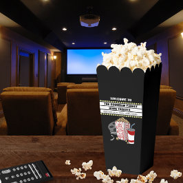 Familie Home Theater Aangepaste naam Popcorn Favor Bedankdoosjes