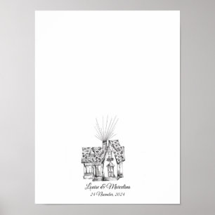 Familie Home Vingerafdruk Trouwen Gastboek Poster