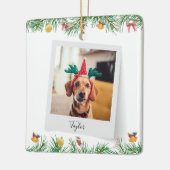 Familie Hond Foto Kerst Vakantie Keepsake Keramisch Ornament (Links)