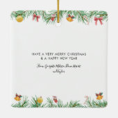 Familie Hond Foto Kerst Vakantie Keepsake Keramisch Ornament (Achterkant)