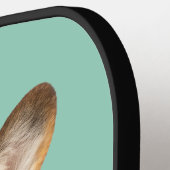 Familie Hond Foto Licht Blauwgroen Pickleball Paddle (Links Detail)