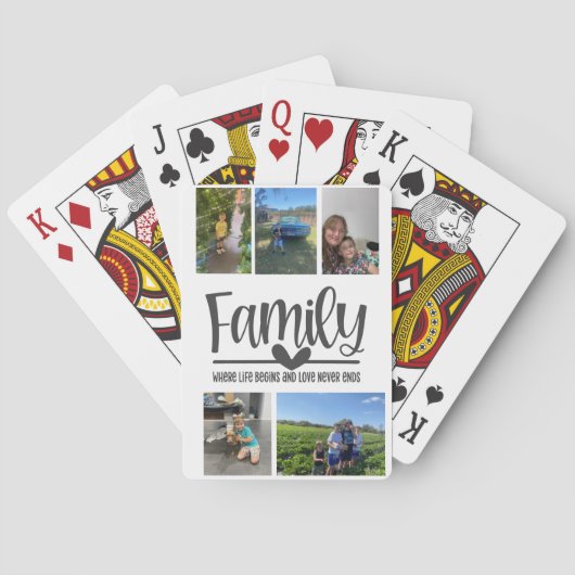 Familie houdt van moderne geheugenfoto pokerkaarten (Achterkant)