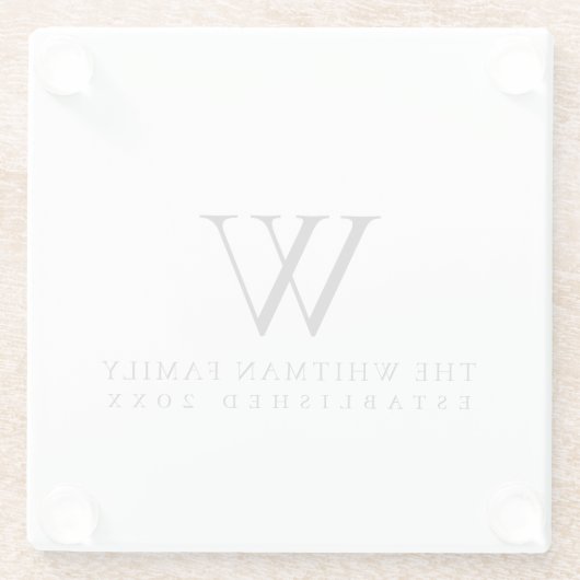 Familie Huis Monogram Glazen Onderzetter (Achterkant)