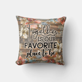 Familie huis rustieke bloemen kussen