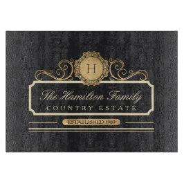 Familie Huis Vastgestelde houtskool Goud Snijplank