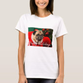 Familie Huisdier Hond Foto Kerstmis Happy Pawholid T-shirt (Voorkant)