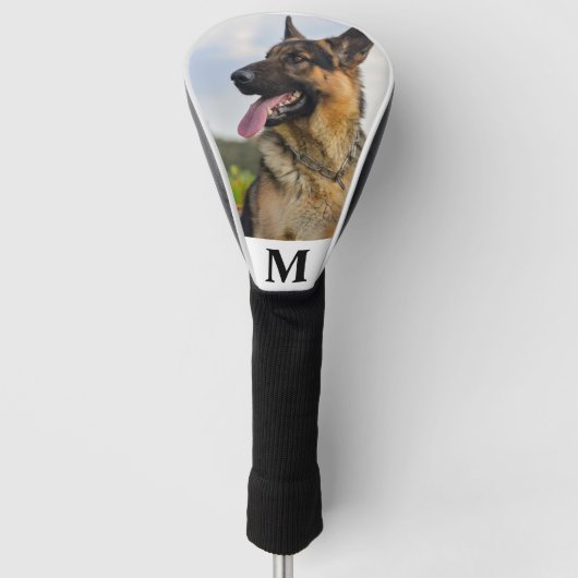 Familie Huisdier Hond Foto Monogram Naam Golfhoofd Golfheadcover (Voorkant)