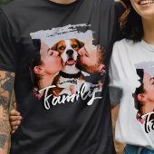 Familie Huisdier Selfie Foto Sjabloon Basic T-shir T-shirt