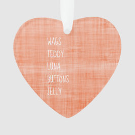 Familie Huisdierennamen Tijdloze Aandenken Boodsch Ornament