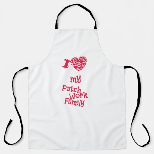 Familie - Ik hou van mijn patchworkfamilie Schort (Voorkant)
